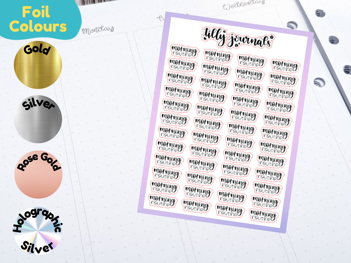 Morning Routine | Script Stickers – Tilly Journals