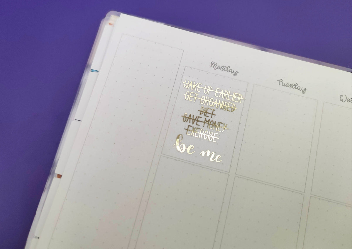 New Years Resolutions | Full Box Overlay Stickers – Tilly Journals